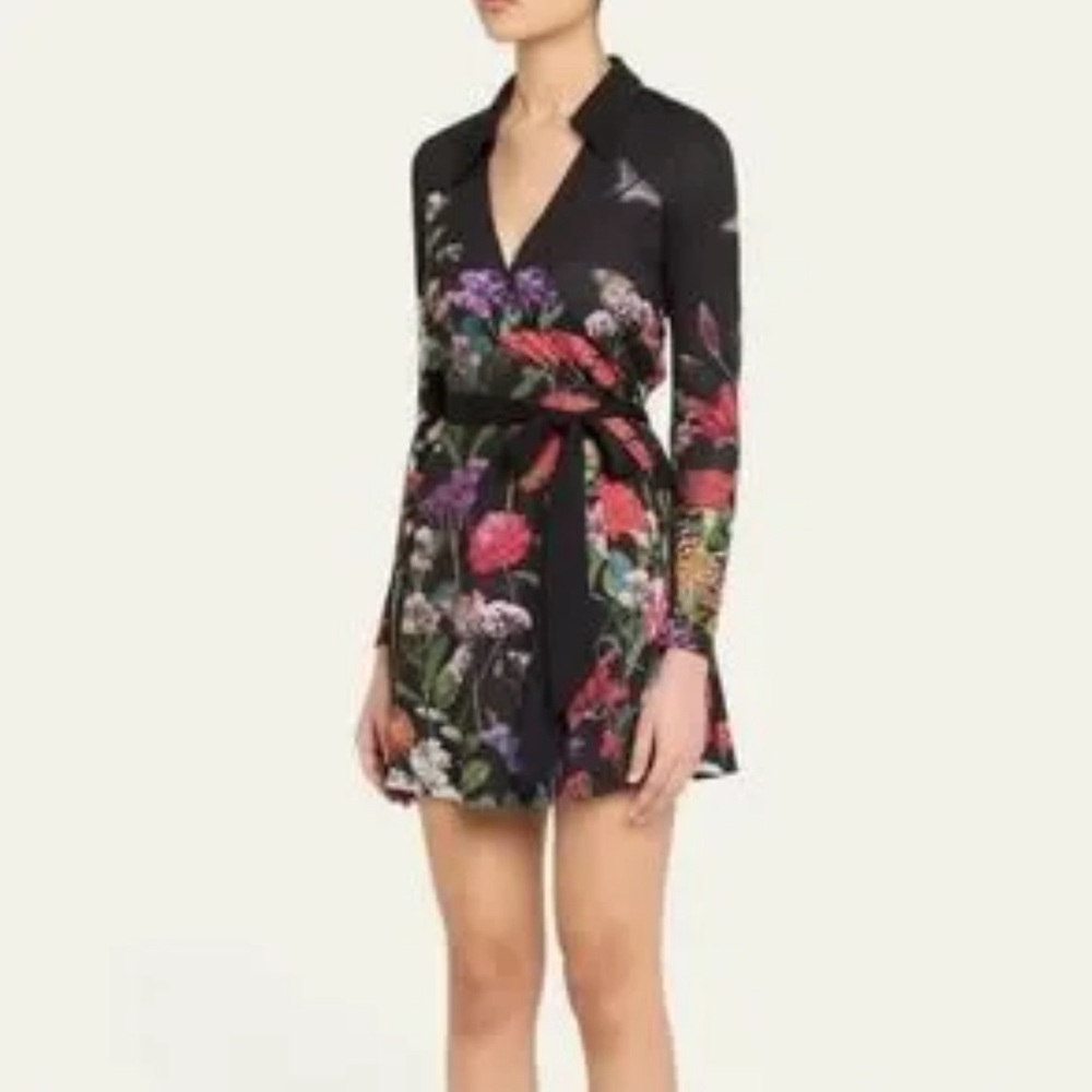 Alice + Olivia Millicent Floral Mini Dress Sz 0 AUTHENTIC NWT